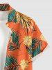 Hibiscus Flowers Tropical Leaf Print Buttons Pocket Hawaii Shirt For Men -  