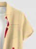 Flower Print Hawaii Button Pocket Shirt For Men -  