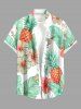 Tropical Leaf Hibiscus Flower Pineapple Print Matching Hawaii Beach Outfit For Couples -  