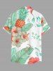 Tropical Leaf Hibiscus Flower Pineapple Print Matching Hawaii Beach Outfit For Couples -  