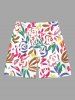 Ensemble de plage hawaïen assorti pour couple avec imprimé peinture de fleurs et feuilles - Rose  