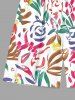 Ensemble de plage hawaïen assorti pour couple avec imprimé peinture de fleurs et feuilles - Rose  
