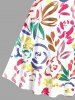 Ensemble de plage hawaïen assorti pour couple avec imprimé peinture de fleurs et feuilles - Rose  