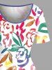 Ensemble de plage hawaïen assorti pour couple avec imprimé peinture de fleurs et feuilles - Rose  