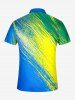 National Flag Color Style Print Football Match Zipper Polo Shirt For Men -  