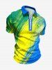 National Flag Color Style Print Football Match Zipper Polo Shirt For Men -  