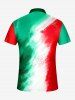 National Flag Color Style Print Football Match Zipper Polo Shirt For Men -  