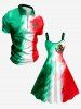 National Flag Color Style Print Football Match Tank Dress -  