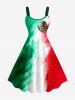 National Flag Color Style Print Football Match Tank Dress -  