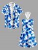 Geometric Tie Dye Print Matching Hawaii Beach Outfit For Couples -  