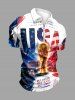 Patriotic American Flag Letters Trophy Print Matching Outfit For Couples -  