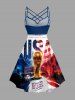 Patriotic American Flag Letters Trophy Print Matching Outfit For Couples -  