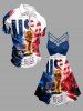 Patriotic American Flag Letters Trophy Print Matching Outfit For Couples -  