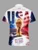 Patriotic American Flag Letters Trophy Print Matching Outfit For Couples -  