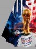 Patriotic American Flag Letters Trophy Print Matching Outfit For Couples -  