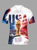 Patriotic American Flag Letters Trophy Print Matching Outfit For Couples -  