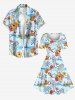 Coconut Tree Pineapple Hibiscus Flower Sea Sailboat Print Hawaii A Line Dress -  