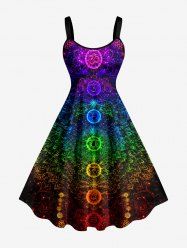 Robe débardeur à imprimé Galaxy Glitter 3D Ombre Hawaï - Pourpre  6X