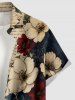 Flower Leaf Branch Newspaper Print Matching Hawaii Beach Outfit For Couples -  