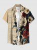 Flower Leaf Branch Newspaper Print Matching Hawaii Beach Outfit For Couples -  