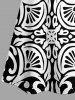 Robe mini fleur imprimé graphique ethnique Hawaii halter en A - Noir L