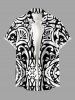 Flower Ethnic Graphic Print Hawaii Button Pocket Shirt For Men -  