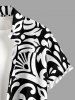 Flower Ethnic Graphic Print Hawaii Button Pocket Shirt For Men -  