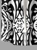 Flower Ethnic Graphic Print Hawaii Button Pocket Shirt For Men -  