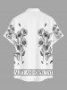 Daisy Flower Leaf Print Buttons Pocket Hawaii Shirt For Men -  