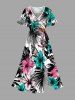 Hibiscus Flower Tropical Leaf Print Matching Hawaii Beach Outfit For Couples -  