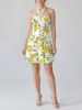 Orange Leaf Print Matching Hawaii Beach Outfit For Couples -  