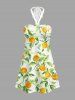 Orange Leaf Print Matching Hawaii Beach Outfit For Couples -  