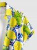 Lemon Leaf Rope Print Buttons Pocket Hawaii Shirt For Men -  