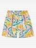 Coconut Tree Sea Waves Bird Print Hawaii Drawstring Beach Shorts For Men -  