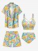 Coconut Tree Sea Waves Bird Print Hawaii Drawstring Beach Shorts For Men -  