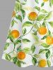 Orange Leaf Print Halter Hawaii Mini Dress -  