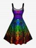 Robe débardeur à imprimé Galaxy Glitter 3D Ombre Hawaï - Pourpre  6X