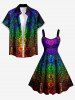 Robe débardeur à imprimé Galaxy Glitter 3D Ombre Hawaï - Pourpre  6X