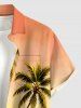 Coconut Tree Seascape Chair Ombre Print Buttons Pocket Hawaii Shirt For Men -  