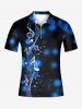 Ombre Light Spot Music Symbol Print Hawaii Zipper Polo Shirt For Men -  