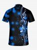 Ombre Light Spot Music Symbol Print Hawaii Zipper Polo Shirt For Men -  