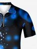 Ombre Light Spot Music Symbol Print Hawaii Zipper Polo Shirt For Men -  