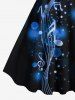 Ombre Light Spot Music Symbol Print Hawaii A Line Dress -  