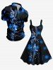 Ombre Light Spot Music Symbol Print Hawaii A Line Dress -  