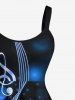 Ombre Light Spot Music Symbol Print Hawaii A Line Dress -  