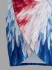 Cover-up de plage convertible Hawaii à imprimé patriotique drapeau américain en peinture splatter - Rouge S