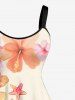 Hibiscus Flower Shell Print Hawaii A Line Dress -  
