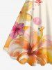 Hibiscus Flower Shell Print Hawaii A Line Dress -  
