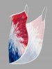 Paréo hawaïen convertible à motif de drapeau américain patriotique peinture éclaboussée - Rouge 2X