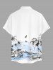Tenue de plage hawaïenne assortie à imprimé cocotier et oiseaux de mer pour couples - Bleu clair 